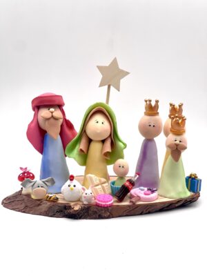 PESEBRE CON REYES Y GALLINA