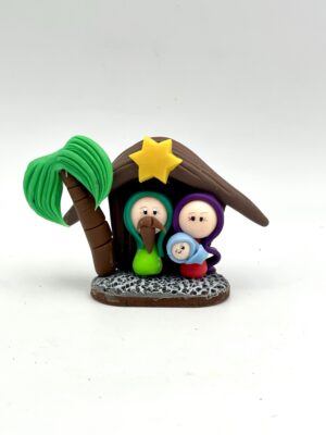 PESEBRE CASA CON PALMERA